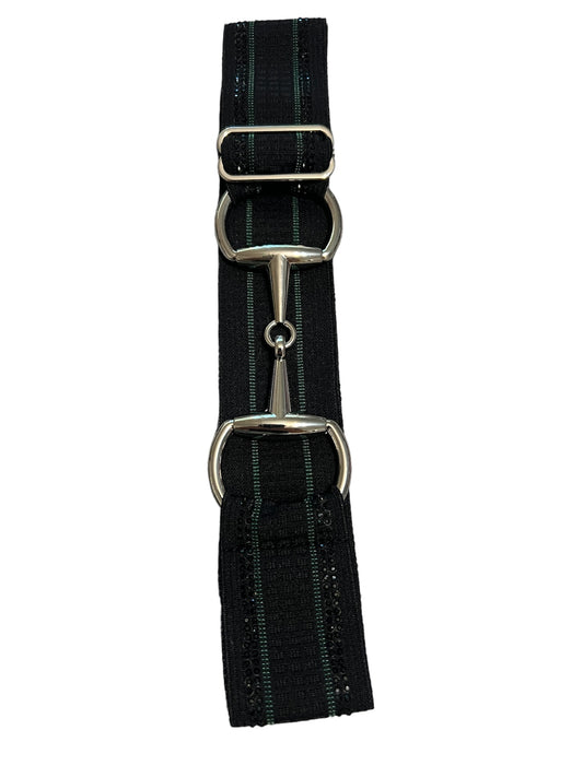 Green and Black with Black sparkles Bit Belt