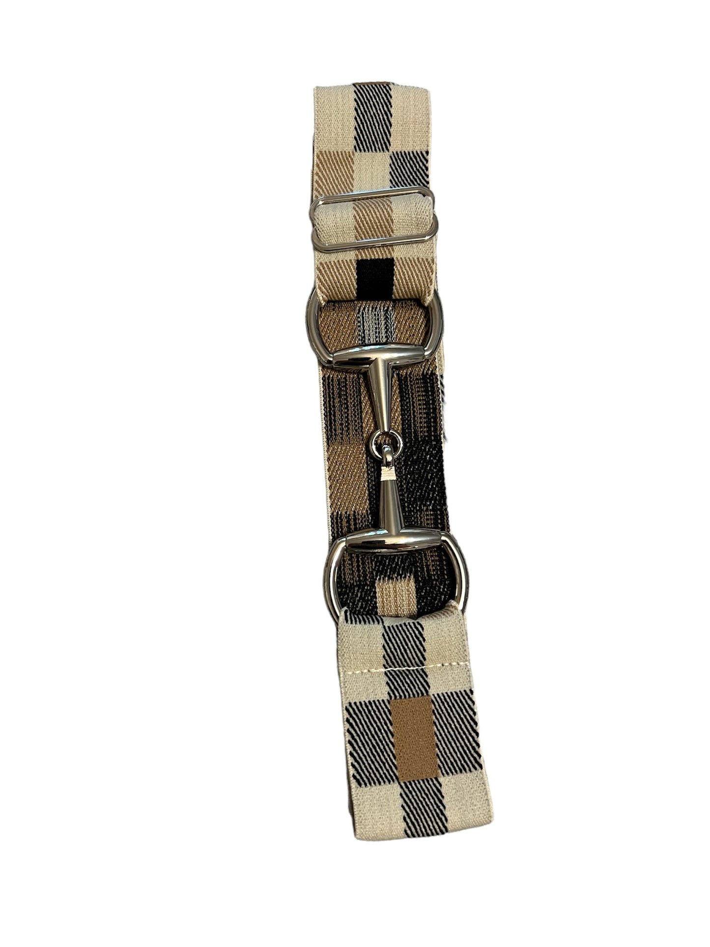 Khaki and Tan Checker Bit Belt